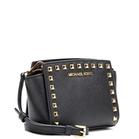 michael kors selma messenger bag studded|MICHAEL Michael Kors Selma Stud Medium Messenger Leather .